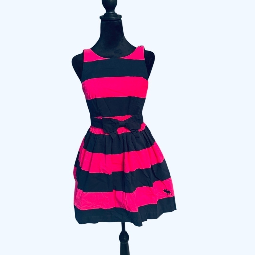 Y2K preppy Abercrombie & Fitch Striped Cupcake Dress with Bow‎ women’s size 4